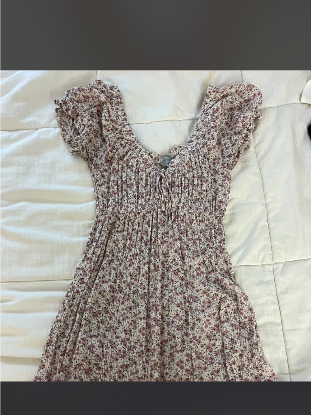 Floral Smocked V-Neck Women’s Dress in Lavender